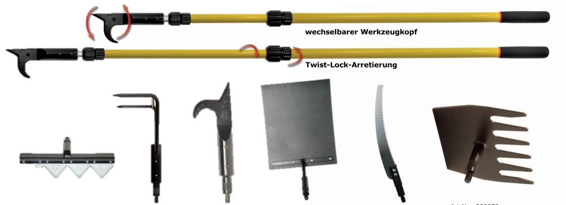 Outils à têtes interchangeables - Télescopiques