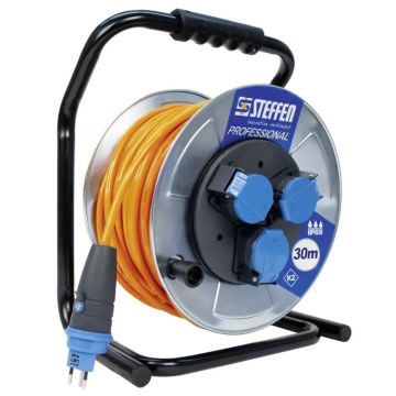 Metall Kabelrolle PROFESSIONAL 3xT13 IP 55 / 50 m / 3x2.5mm2