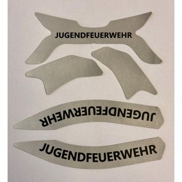 Autocollants gris 'Jugendfeuerwehr', lot de 5