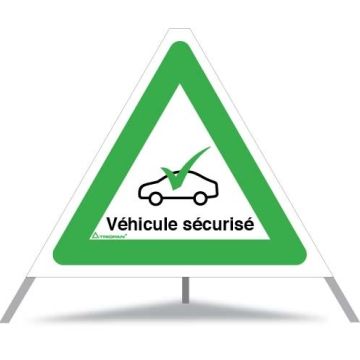 Triangle pliant Triopan 40 vert "Véhicule Sécurisé"