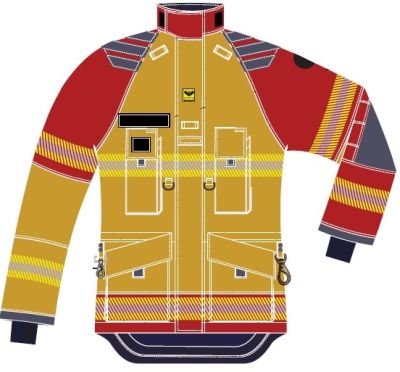 Veste feu courte Viking Performer gold/rouge type WERDENBERG