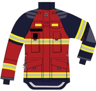 Veste feu courte Viking Performer rouge/bleue type JOLIMONT